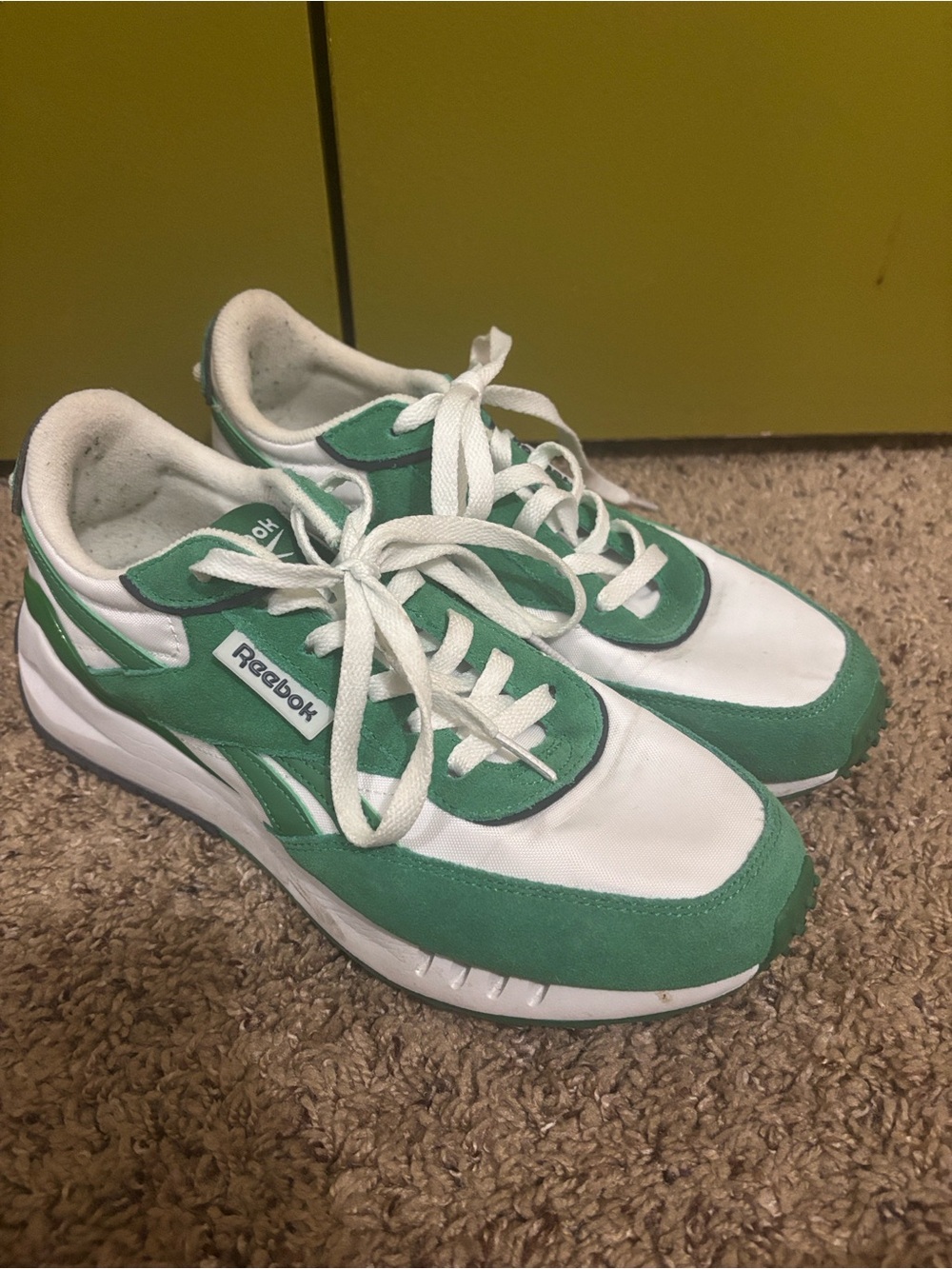 Reebok Women’s Green and White Retro Sneakers